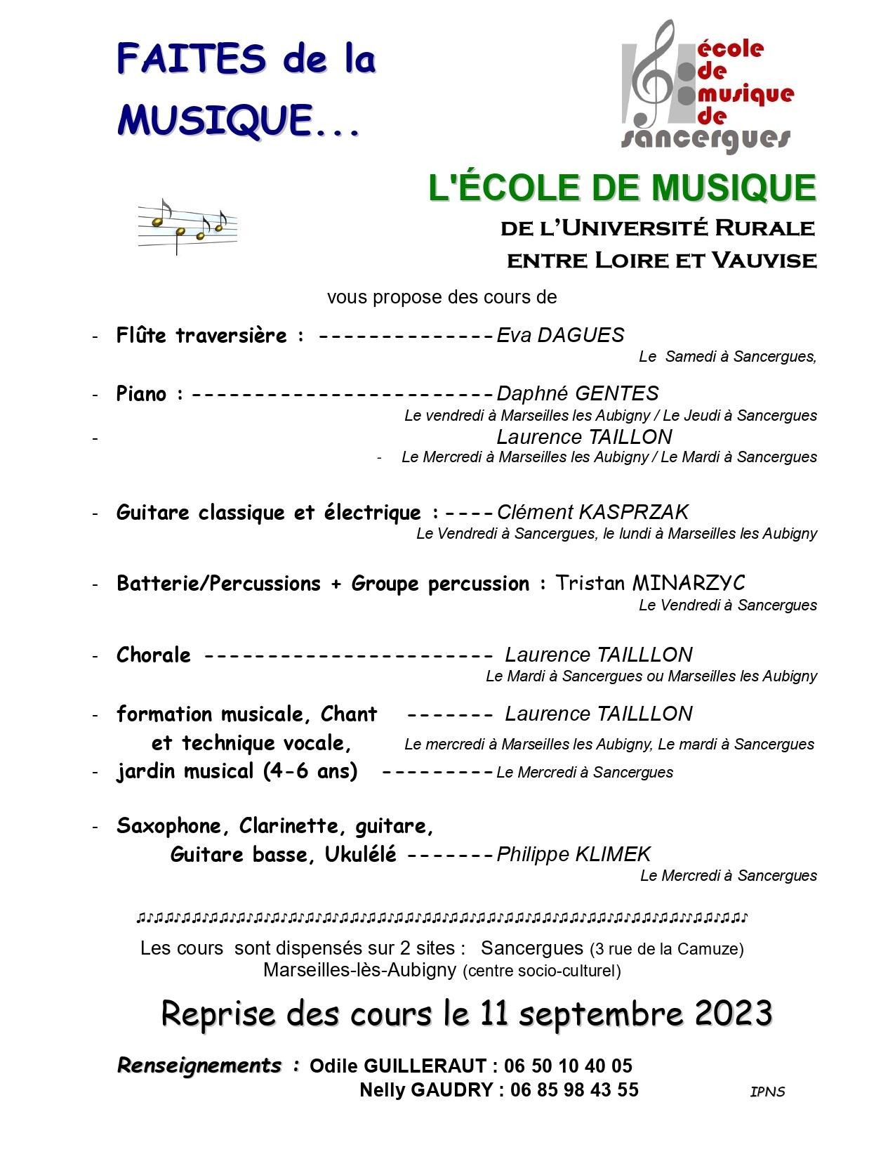 Affiche faites de la musique 2023 2024